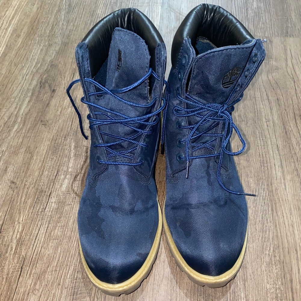 Camo Navy Blue Timberland Boots